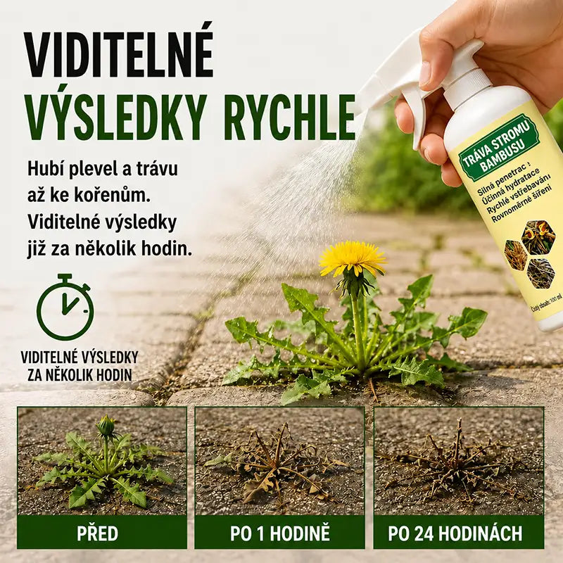 🔥 VÝPRODEJ 2026 – Rychle působící přírodní sprej proti plevelu a nežádoucí trávě