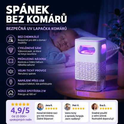 🦟 UV lapač komárů a létajícího hmyzu s průhlednou sběrnou nádobou