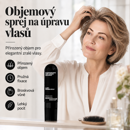 🔥POSLEDNÍ DEN! 70% sleva – 💧Objemový stylingový sprej na vlasy s broskvovou vůní