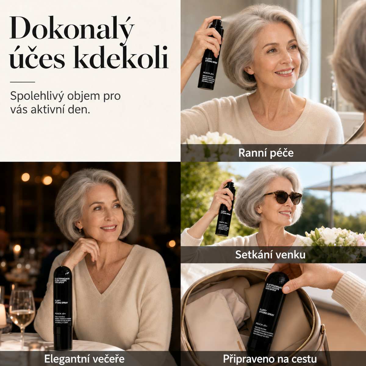 🔥POSLEDNÍ DEN! 70% sleva – 💧Objemový stylingový sprej na vlasy s broskvovou vůní