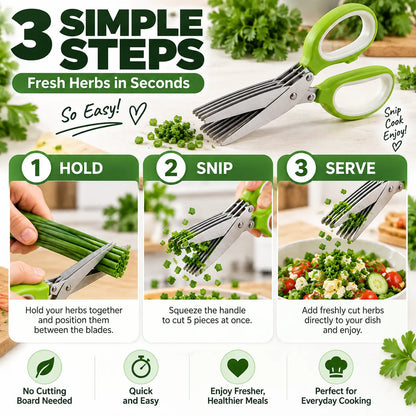 5-Blade Herb Scissors – Cut Fresh Herbs in Seconds