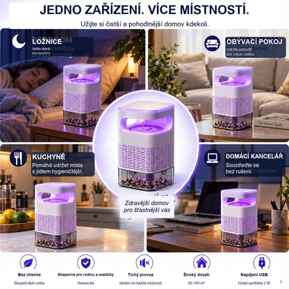 🦟 UV lapač komárů a létajícího hmyzu s průhlednou sběrnou nádobou