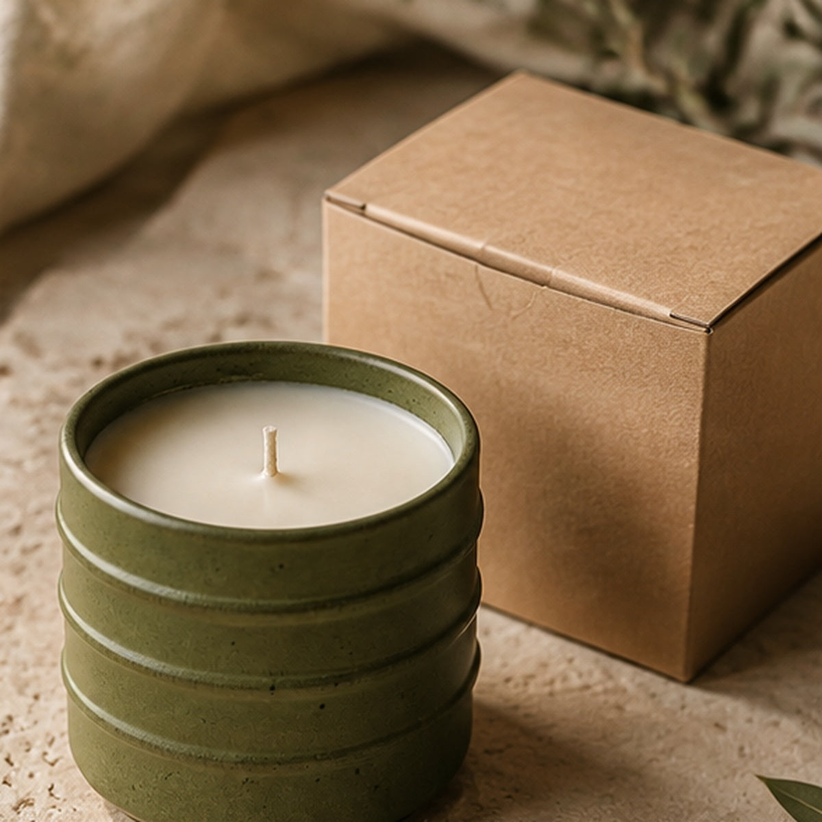 Aveirio Moss Signal Aromatherapy Candle gift packaging view